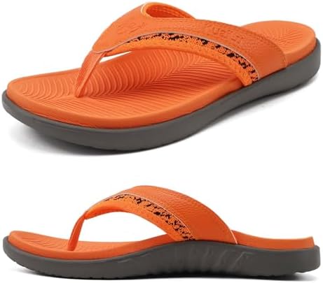 Mens Sport Flip Flops Thong Sandals in Orange