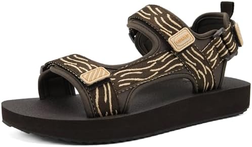 Men's Walking Sandals with Arch Support in Coffee Brown