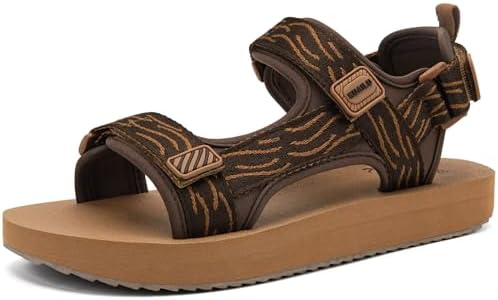 Men's Walking Sandals with Arch Support in Khaki Brown