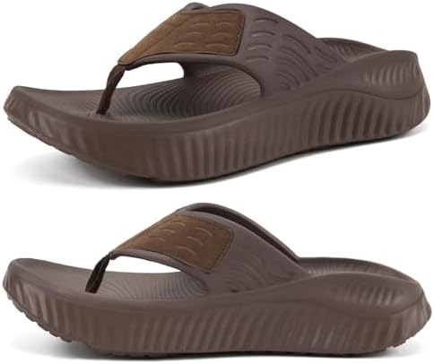 Recovery Flip Flops for Women Comfortable Arch Support in Brown
