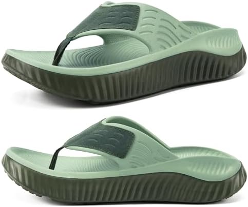 Recovery Flip Flops for Women Comfortable Arch Support in Olive Green