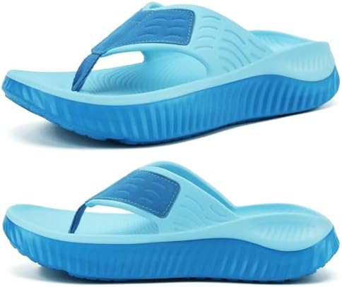 Recovery Flip Flops for Women Sport Thong Sandals in Double Blue