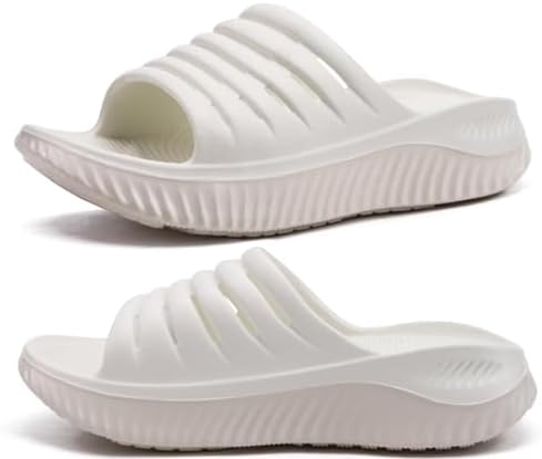 Recovery Sandals Women With Comfortable Arch in White Beige