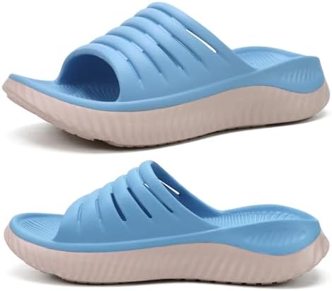 Recovery Sandals Women With Comfortable Arch in Blue White