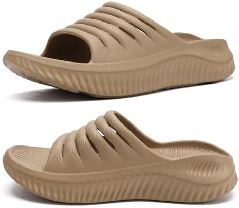 Recovery Sandals Women With Comfortable Arch in Light Brown