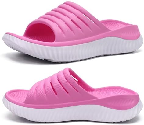 Recovery Sandals Women With Comfortable Arch in Pink White