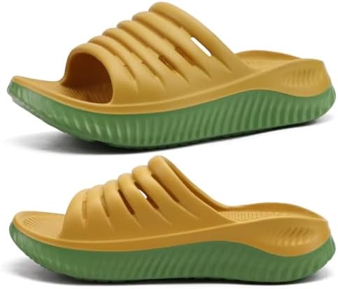 Recovery Sandals Women With Comfortable Arch in Yellow Green