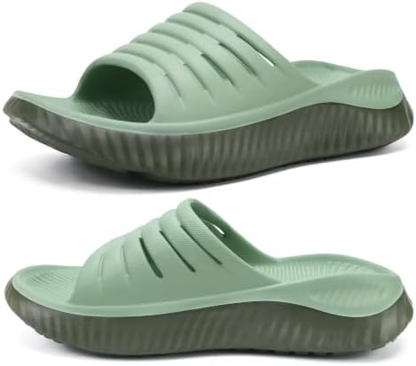 Recovery Sandals Women With Comfortable Arch in Olive Green