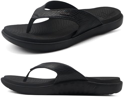 Women's Arch Support Flip Flop Sandals in Black