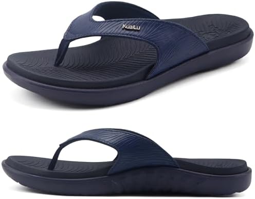 Women's Arch Support Flip Flop Sandals in Dark Blue