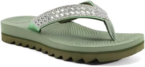 Women's Arch Support Flip Flop Sandals in Green
