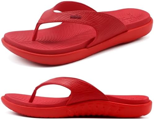 Women's Arch Support Flip Flop Sandals in Red