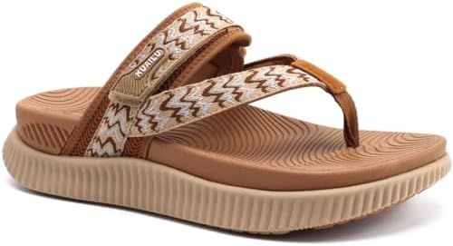 Womens Arch Support Flip Flops & Sandals Thick in Khaki
