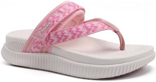Womens Arch Support Flip Flops & Sandals Thick in Pink White