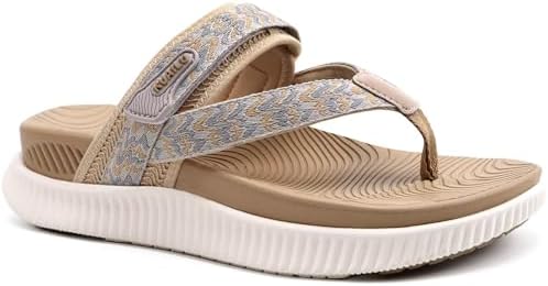Womens Arch Support Flip Flops & Sandals Thick in Beige