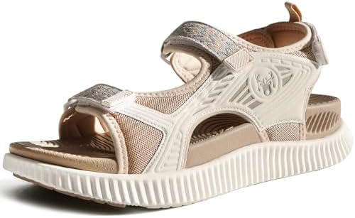 Womens Arch Support Sandals Summer Walking in Beige