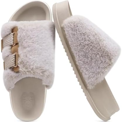 Women's Arch Support Slippers in White (Adjustable)