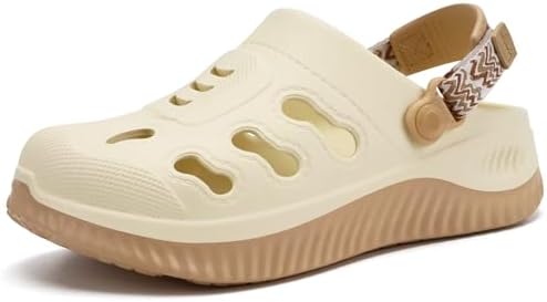 Womens Classic Recovery Clogs Waterproof & Quick in Beige White