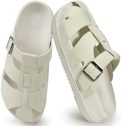 Womens Clogs Comfy Footbed Sandals Suede Mules Slip in White