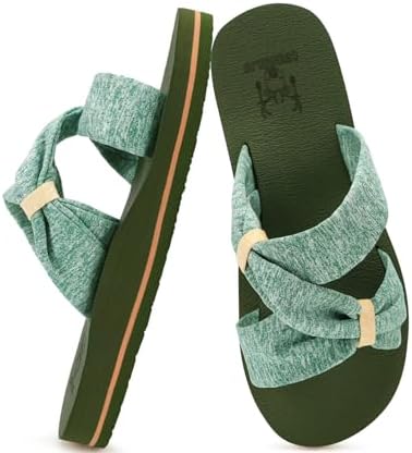 Womens Dressy Bow Sandals Arch Support Yoga Foam in Green