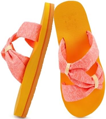 Womens Dressy Bow Sandals Arch Support Yoga Foam in Orange