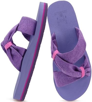 Womens Dressy Bow Sandals Arch Support Yoga Foam in Purple