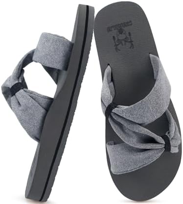 Womens Dressy Bow Sandals Arch Support Yoga Foam in Grey