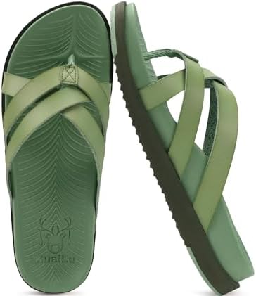 Womens Dressy Flip Flops Trendy Slides in Green