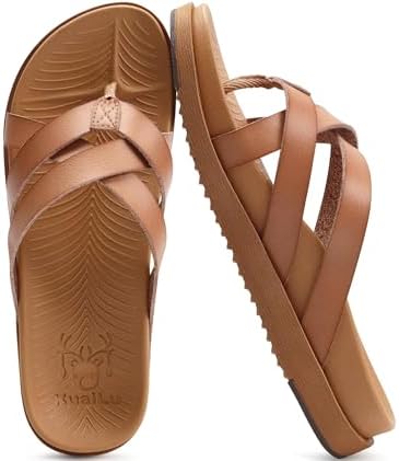 Womens Dressy Flip Flops Trendy Slides in Khaki