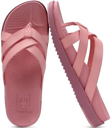 Womens Dressy Flip Flops Trendy Slides in Pink