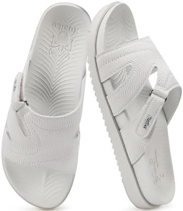 Womens Dressy Sandals Lightweight Cushion Slides in White