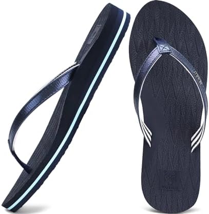 Womens Fashion Flip Flops Ladies Summer Beach Yoga in Darkblue