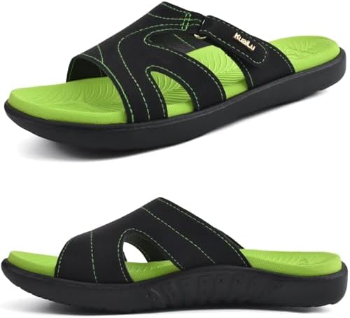 Womens Fashion Slides Arch Support Slip in Green