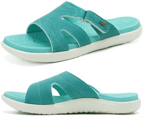 Womens Fashion Slides Arch Support Slip in Lake Blue