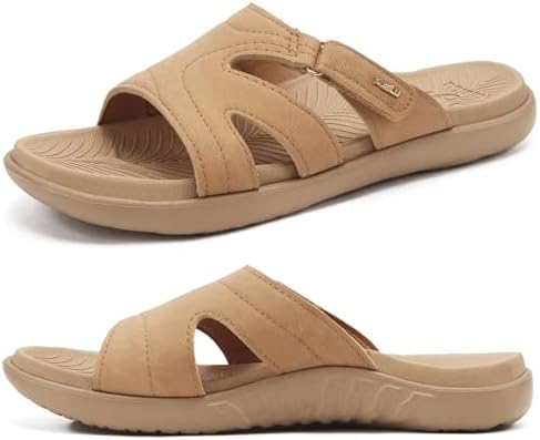 Womens Fashion Slides Arch Support Slip in Nude