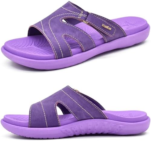 Womens Fashion Slides Arch Support Slip in Purple