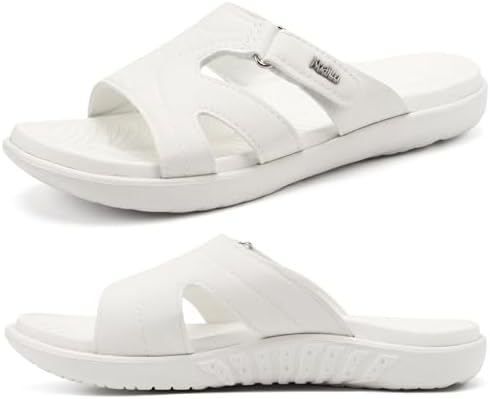 Womens Fashion Slides Arch Support Slip in White