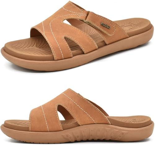 Womens Fashion Slides Ladies Athletic Yoga Mat Memory in Khaki