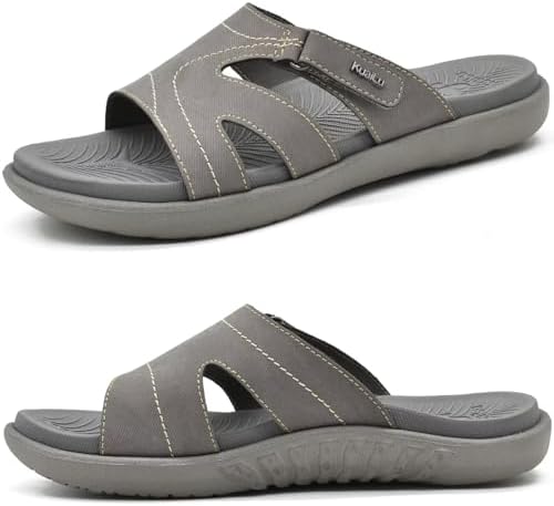 Womens Fashion Slides Ladies Lightweight Athletic Yoga in Grey