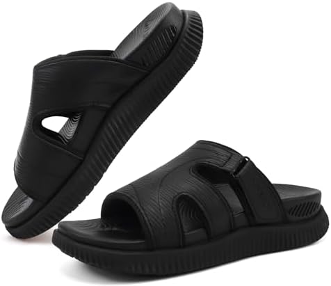 Womens Fashion Walking Thick Sandals Comfort Arch in Black