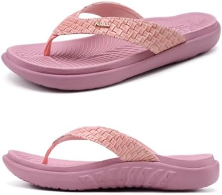 Womens Flip Flops Arch Support Yoga Mat Cushioned in Lovely Pink