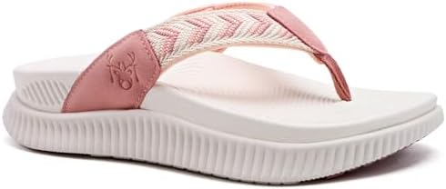 Womens Flip Flops with Arch Support Cushion in Light Pink