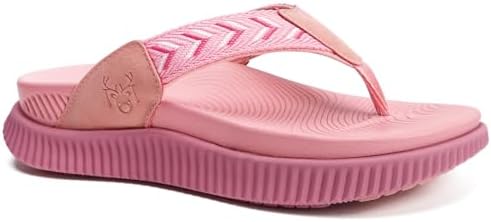 Womens Flip Flops with Arch Support Cushion in Pure Pink