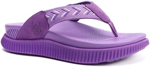 Womens Flip Flops with Arch Support Cushion in Purple