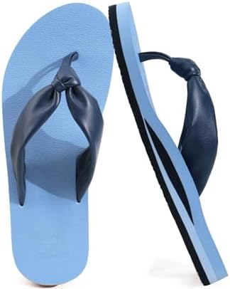 Womens Flip Flops with Arch Support Yoga Mat in Blue