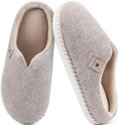 Women's House Slippers, Fuzzy Memory Foam Cushion in Beige