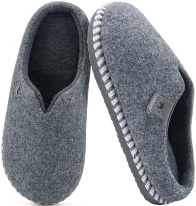 Women's House Slippers, Fuzzy Memory Foam Cushion in Grey