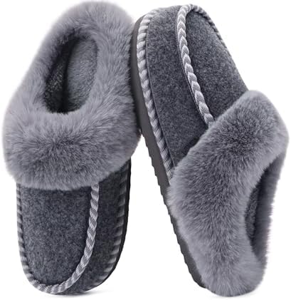 Womens Memory Foam Moccasin Slippers Plush House Comfy