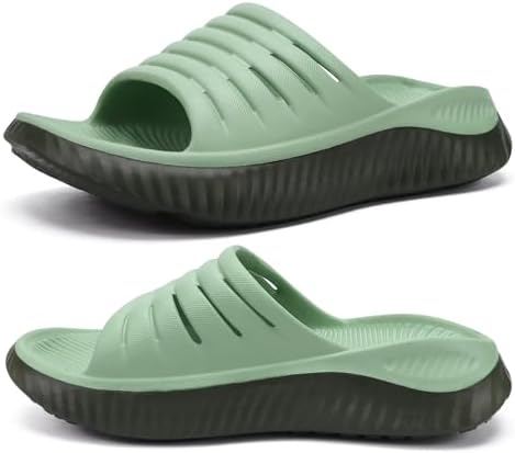 Womens Recovery Sandals Comfortable Arch Support in Olive Green