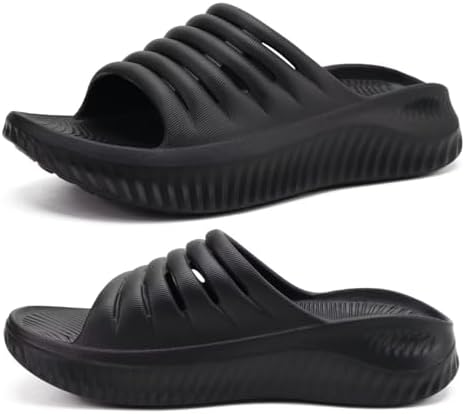 Womens Recovery Sandals Comfortable Arch Support in Black